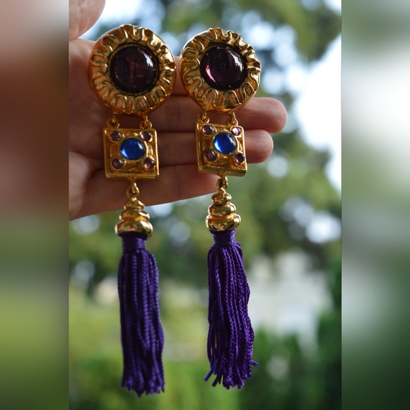 Authentic VINTAGE Clip-on Earrings by Margaretha Ley ESCADA. Early 1990s - Picture 11 of 13